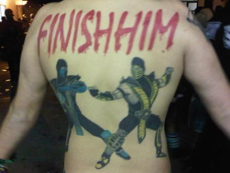 Mortal Kombat back tattoo