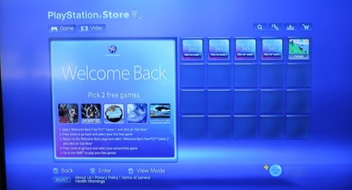 PlayStation Store Welcome Back Image