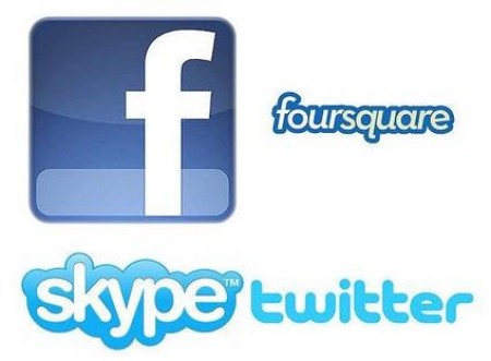 Facebook Twitter foursquare skype Apps Image